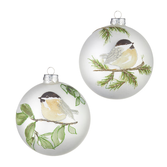 Chickadee Ball Bird Ornament