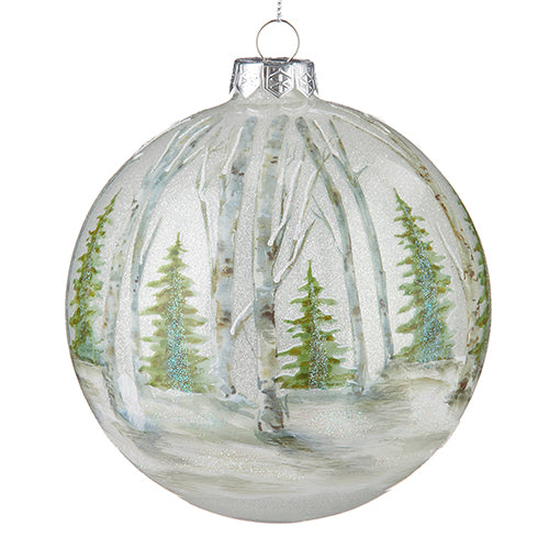 5 inch Birch Balls in Winter Scene