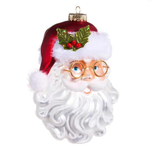 Santa with glasses ornament