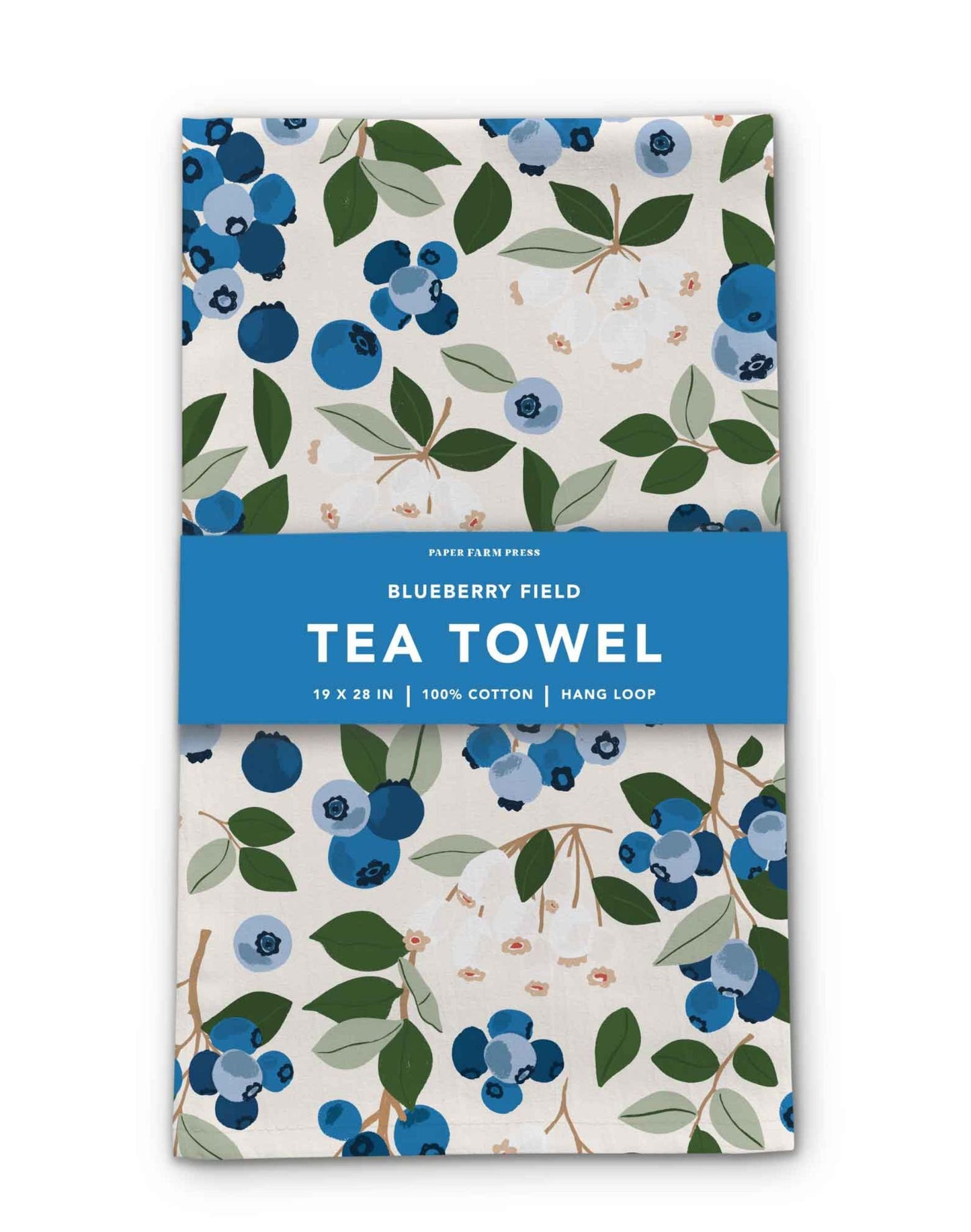 Blueberry field tea towel