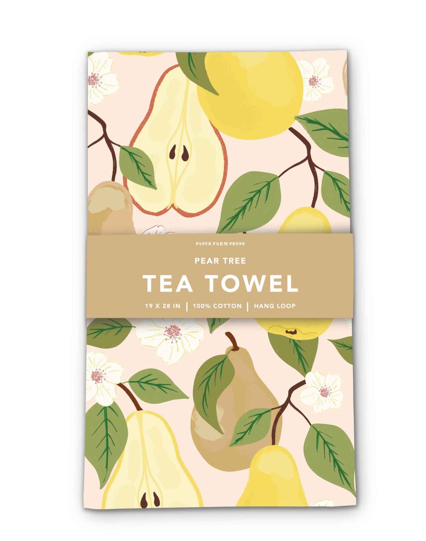 Pear tree tea towel