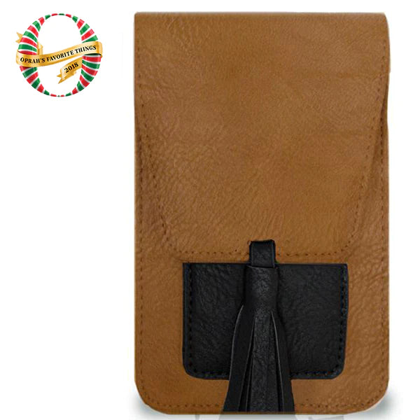 Harper crossbody suede camel/black color