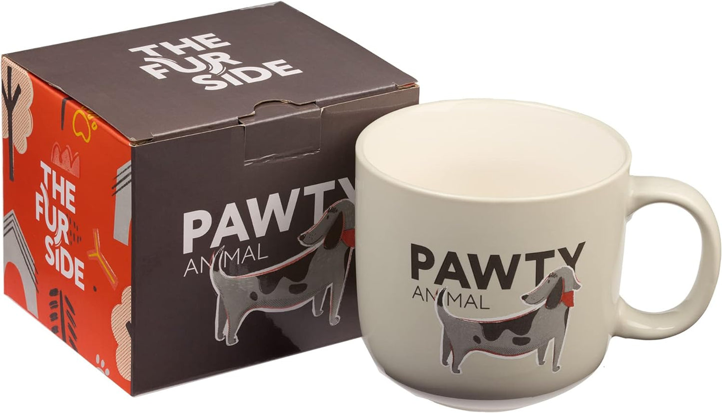 Pawty Animal Light Gray Ceramic Coffee Mug