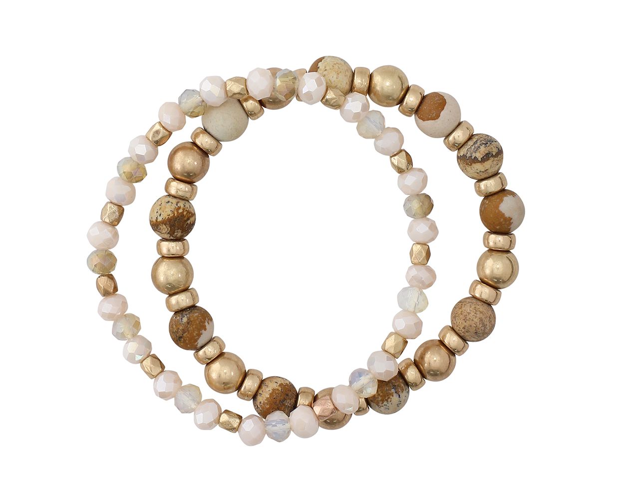 Earth tone beads with gold