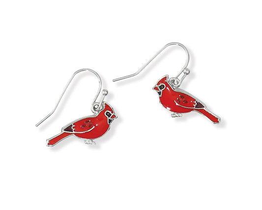 Red Bird Dangle Earrings