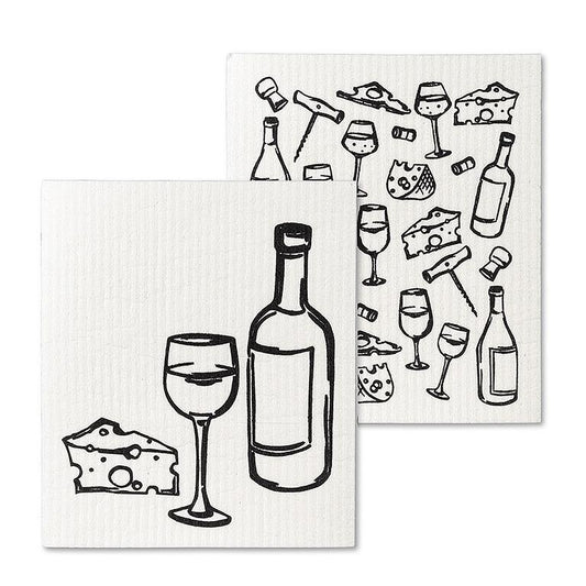 Wine and Cheese Swedish Dish Cloth