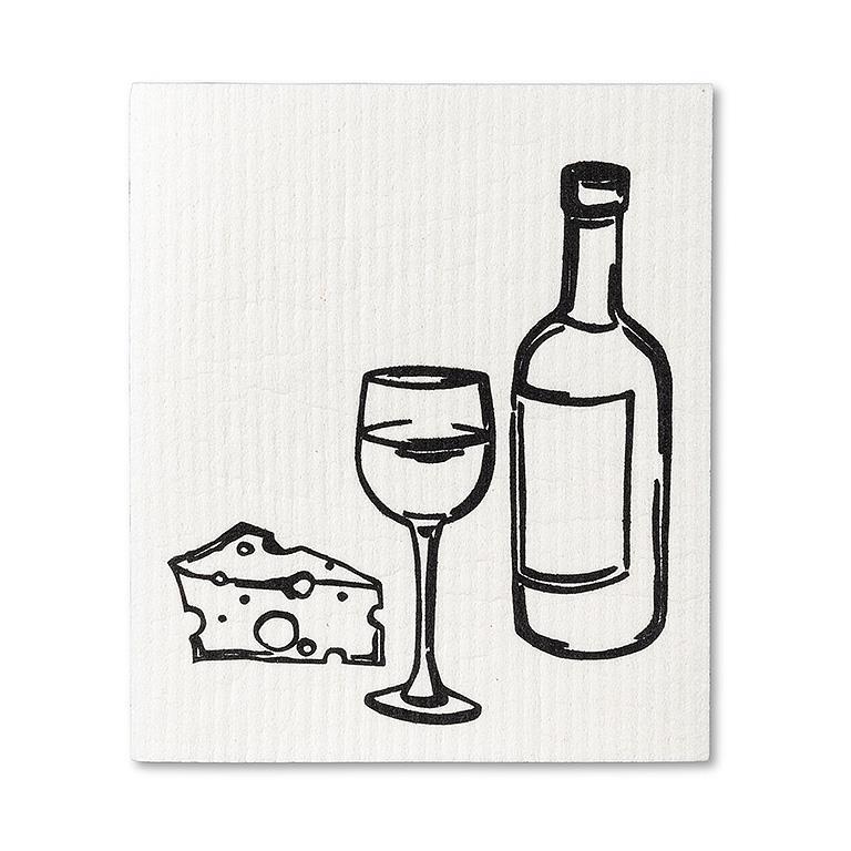 Wine and Cheese Swedish Dish Cloth