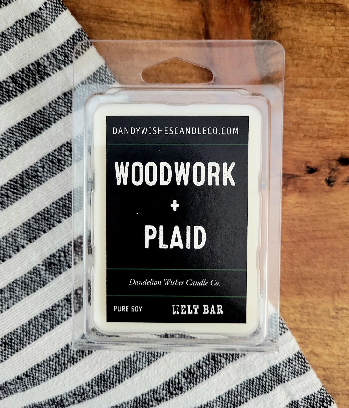 Pure Soy Wax Melt Bar -  Woodwork + Plaid