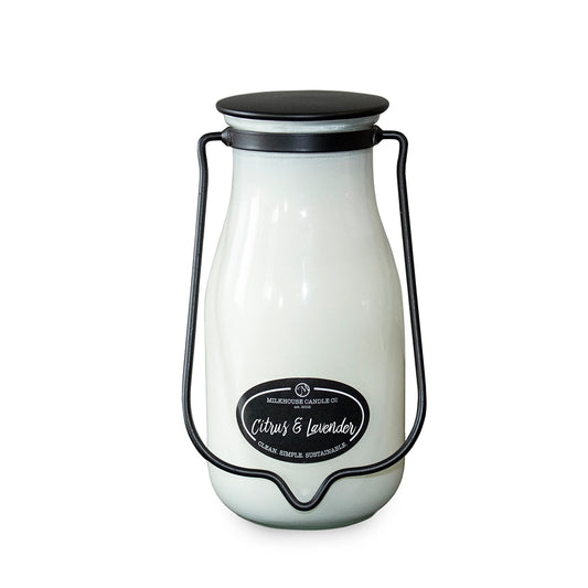 14 oz Milkbottle Soy Candle: Citrus & Lavender, By Milkhouse