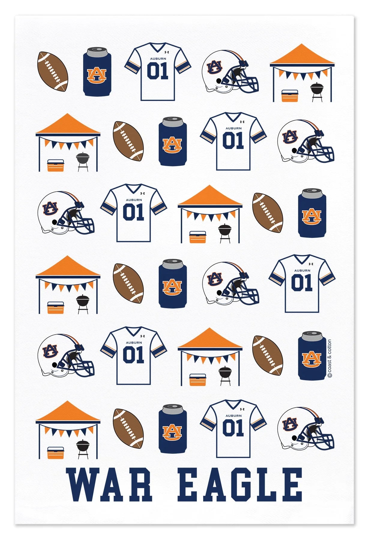 game day - Auburn University tea towel