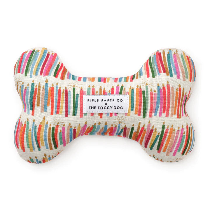 Birthday candles dog squeaky toy