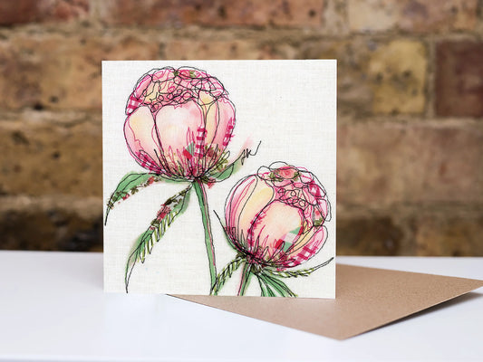 Blooming Lovely Peony Embroidery Art