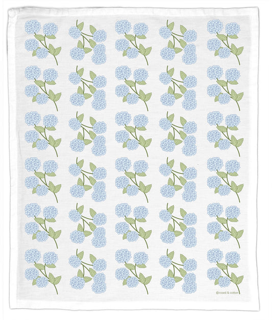 Blue Hydrangeas tea towel