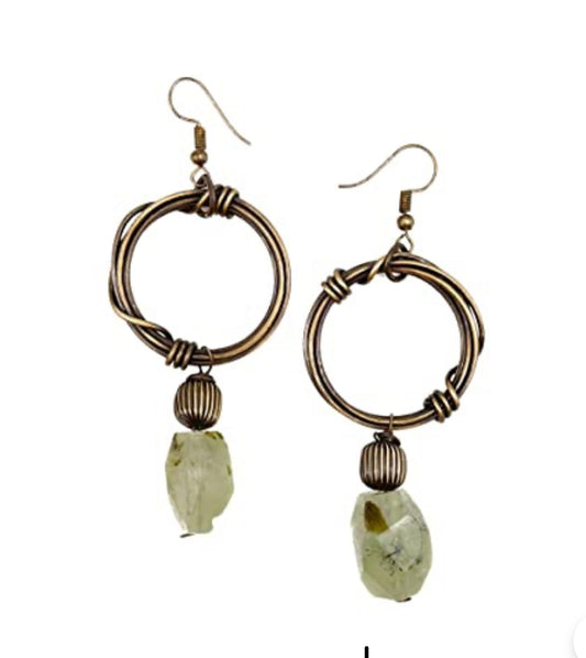 Anju-Banjara Earrings - Prehnite