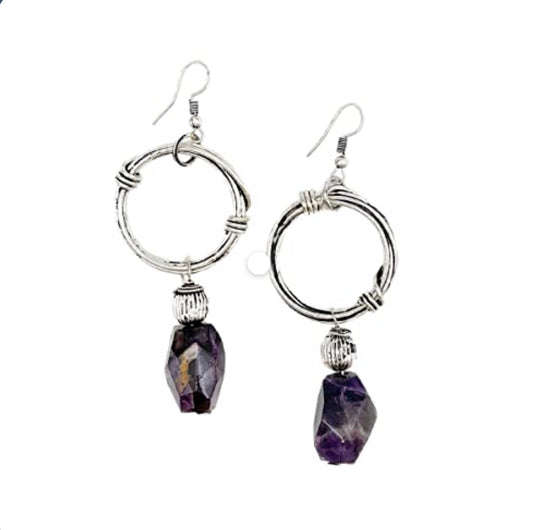 Anju-Banjara Earrings Amethyst