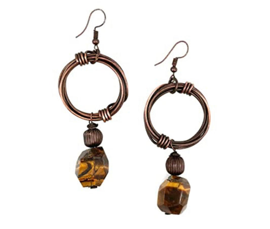 Anju Banjara Earrings - Tigereye