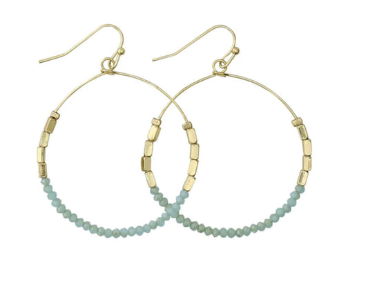 Crystal Beaded Hoop Earrings