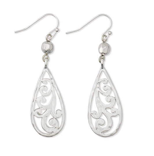 Silver and Filigree Teardrops