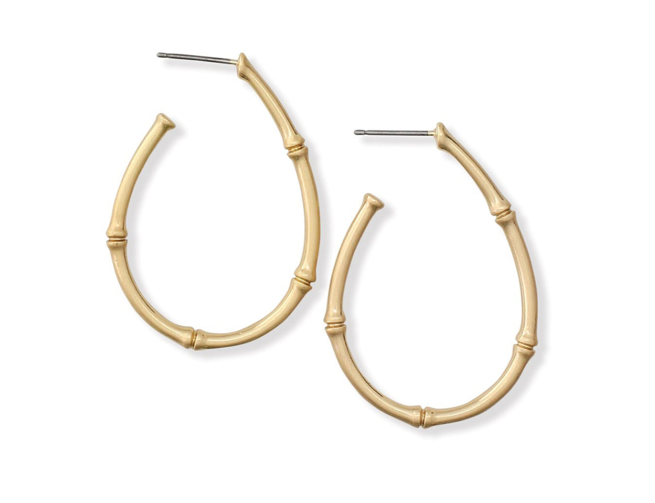 Matte Gold Bamboo Hoops