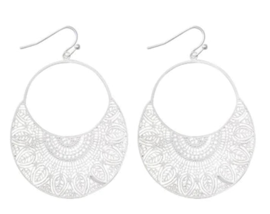 Silver Filigree Half Circles