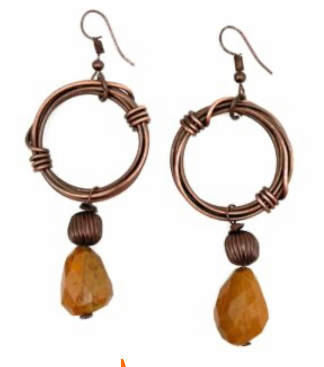 Anju Carmel Jasper Stone Earrings