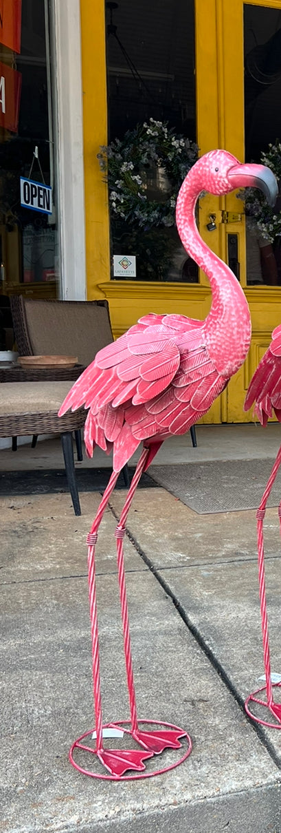 Metal Standing Pink Flamingo