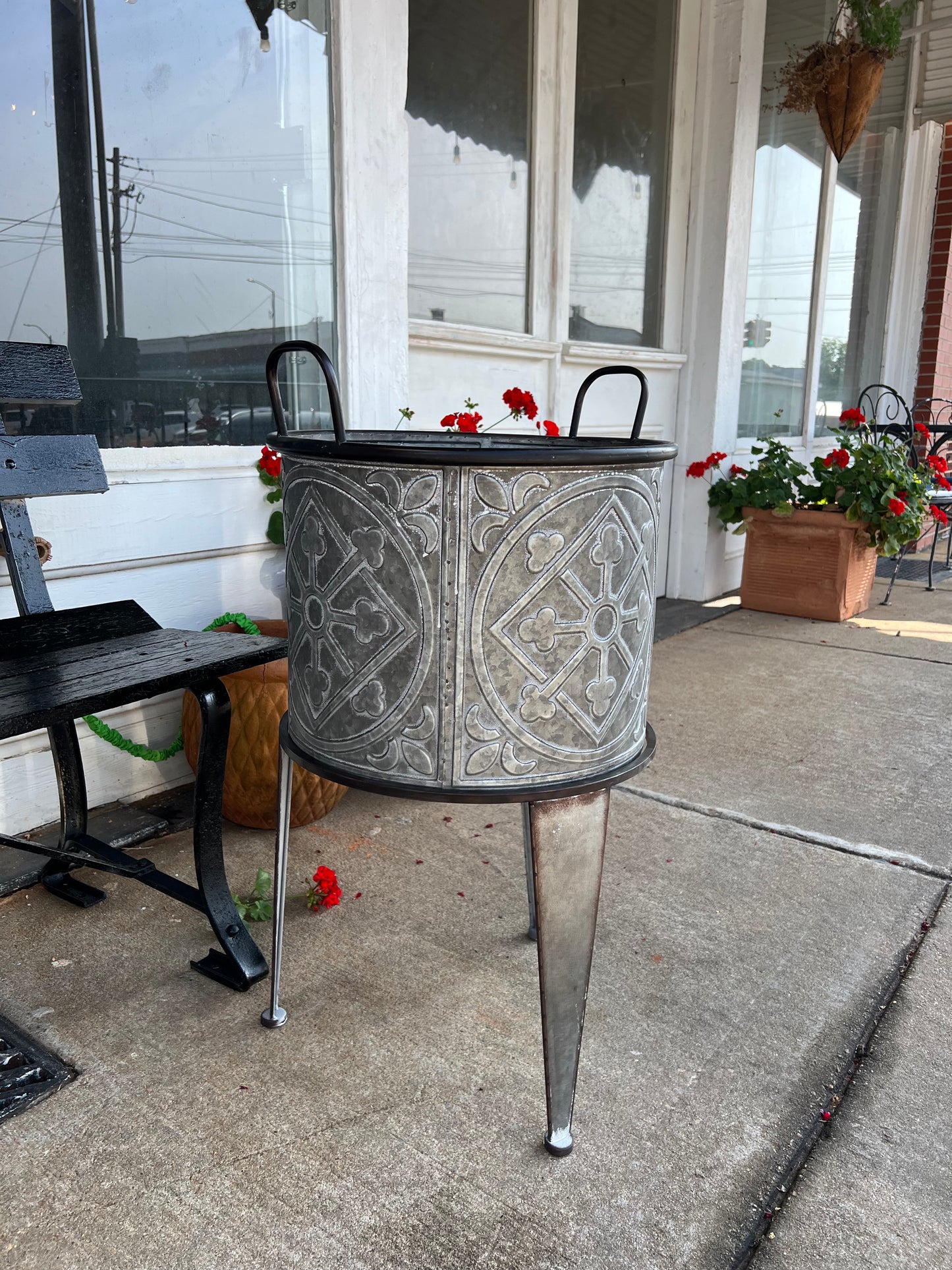 Large Tin Decorative Planters