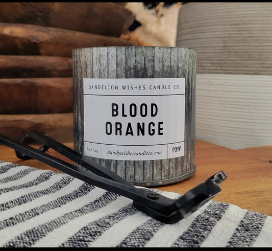 Rustic Galvanized Tin Candle Blood Orange