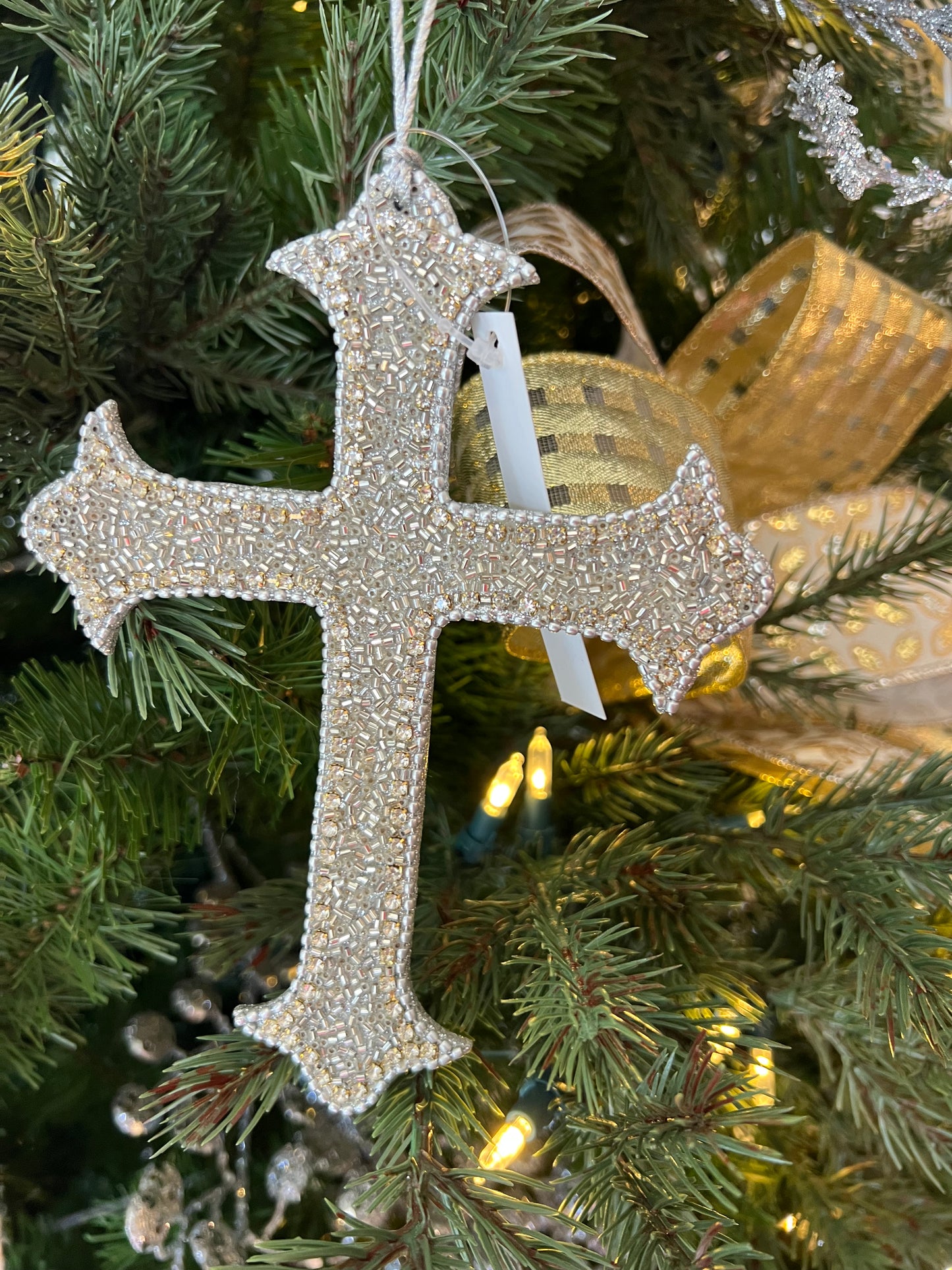 Silver Cross Ornament