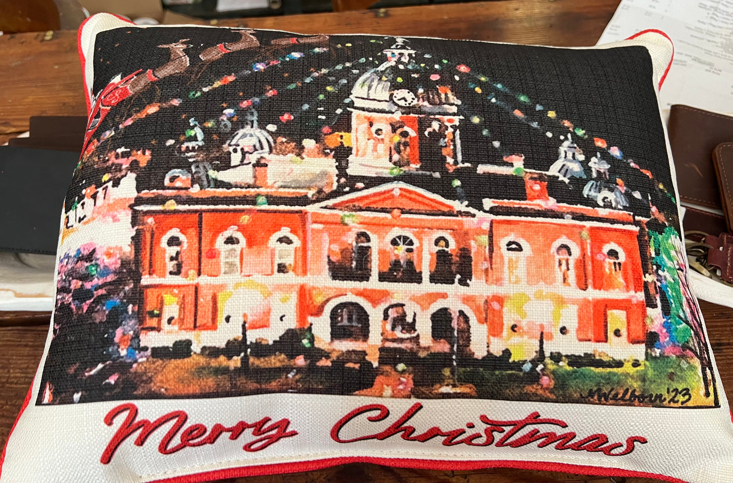 1st Edition Christmas "Chambers County Court House Pillow"