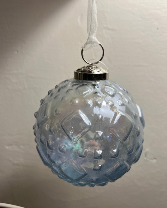 blue translucent glass Ornament