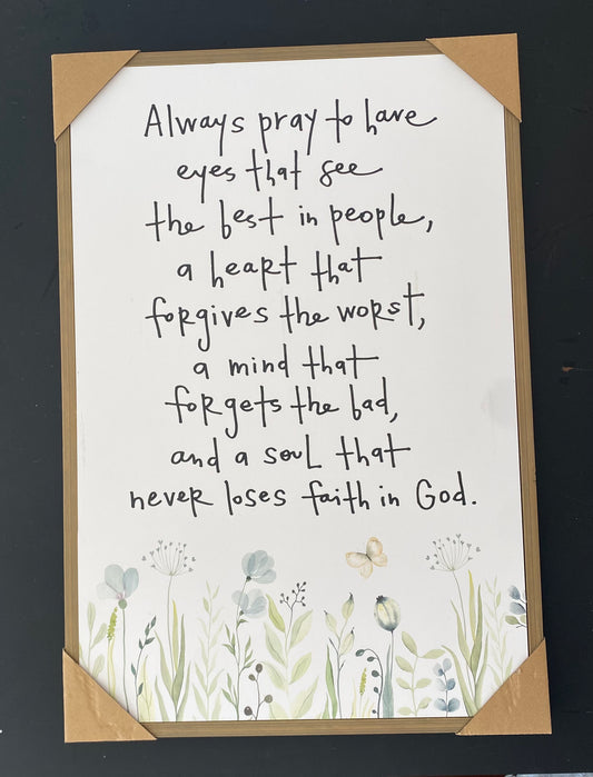 Always Pray Frame