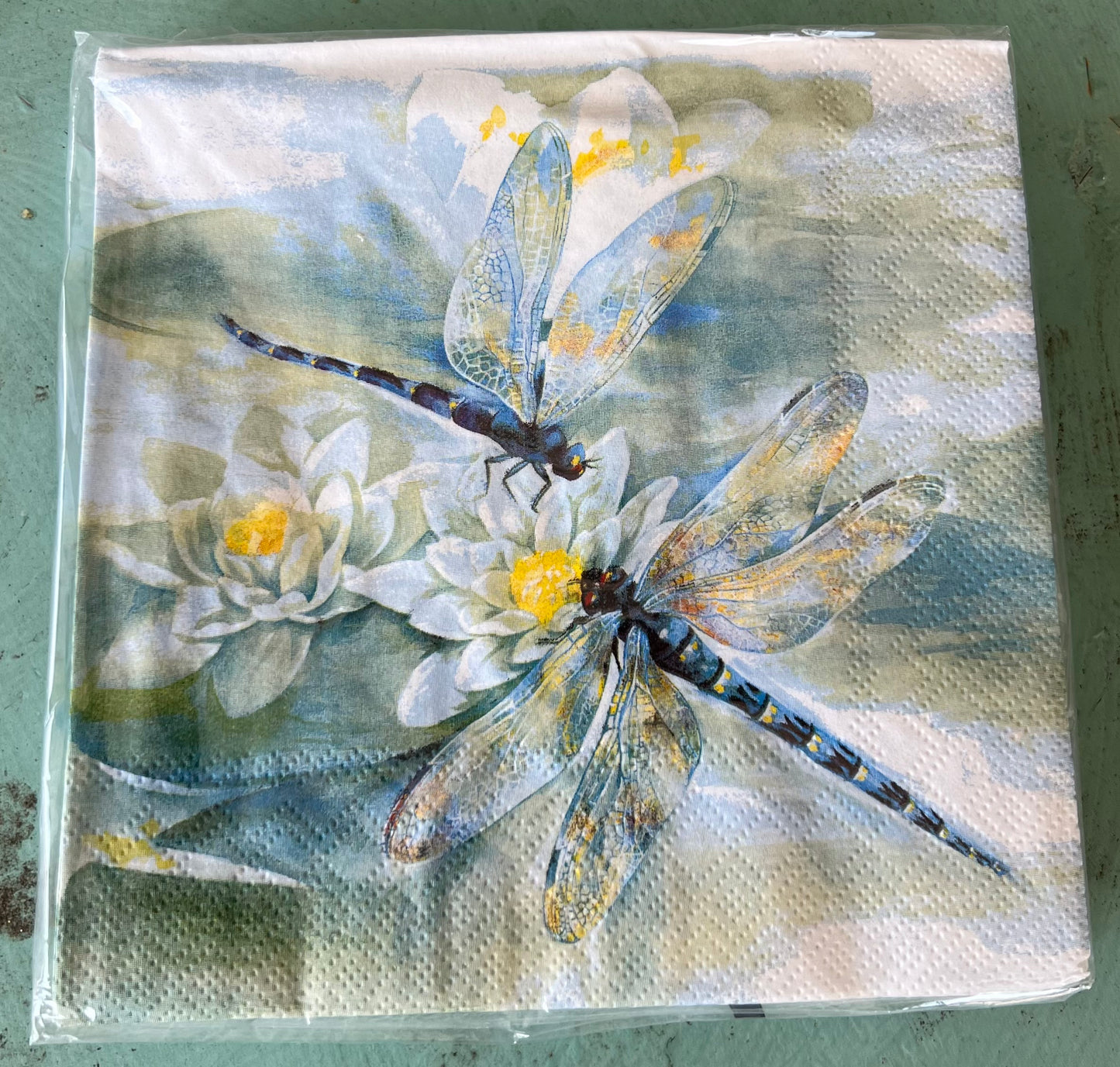 Large Dragonfly Napkin-Pale Blue