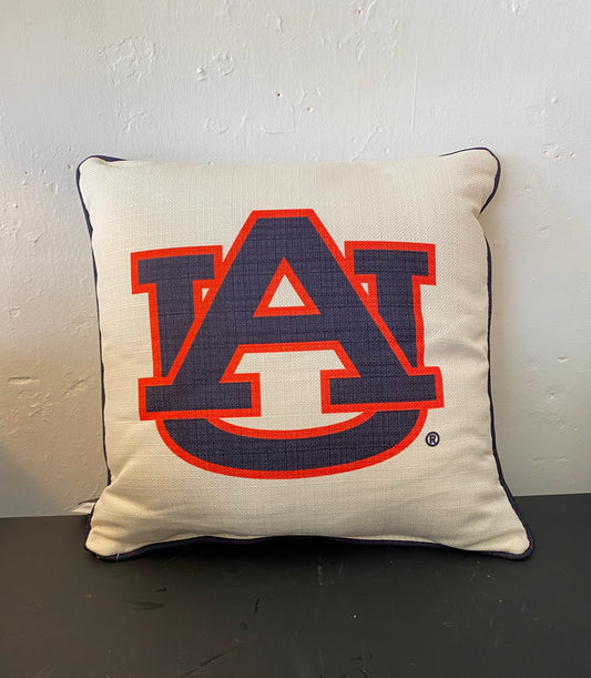 Auburn Letters Logo Pillow Saving Pipping