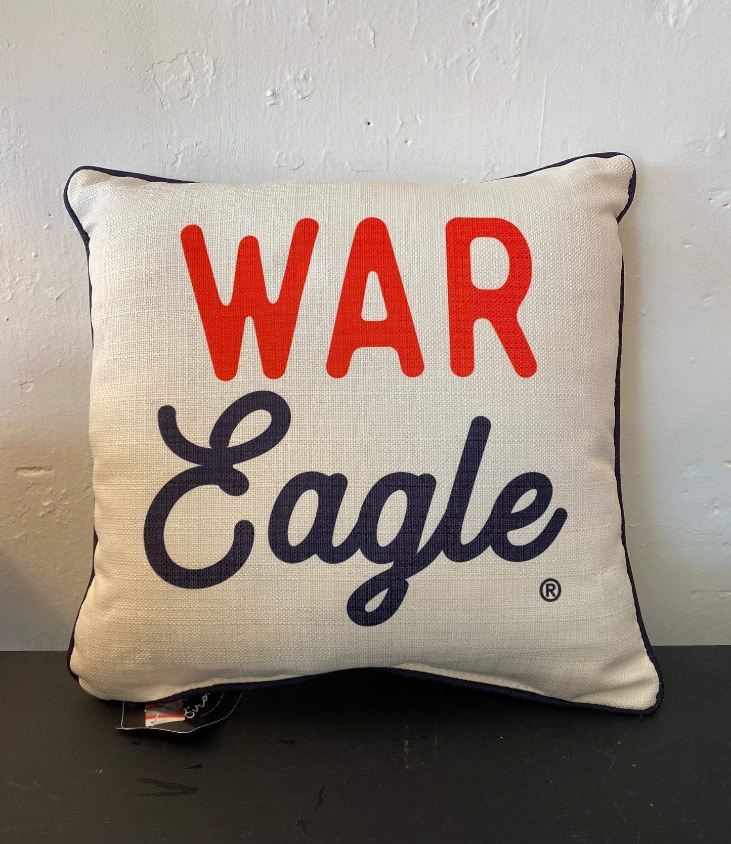 War Eagle Heritage Pillow Navy Piping