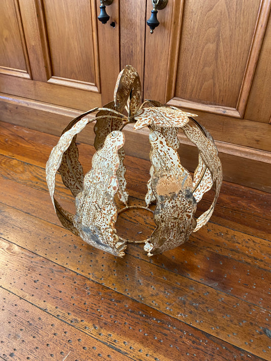 White Tin Rustic Pumpkins (Large)