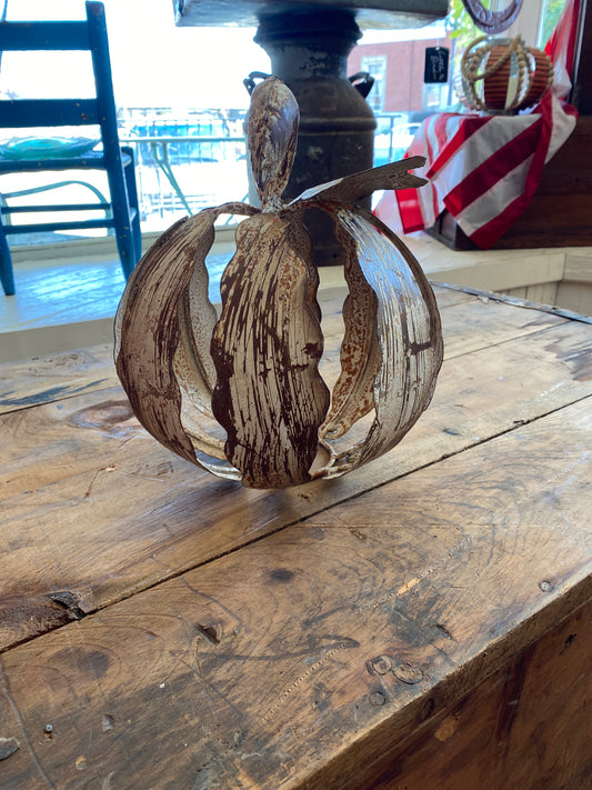 White Tin Rustic Pumpkins (Small)