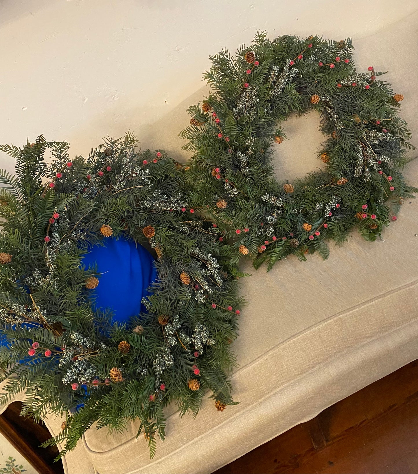 Pine with red Berry Wreath