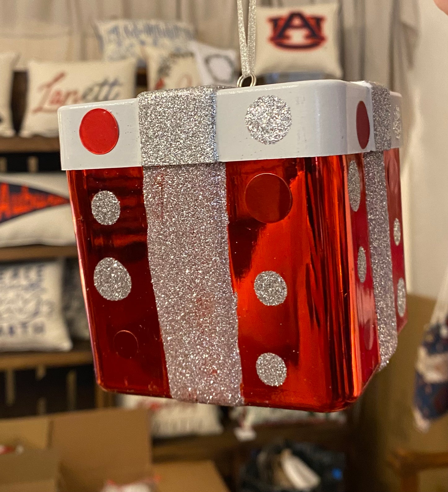 Red and white Christmas box