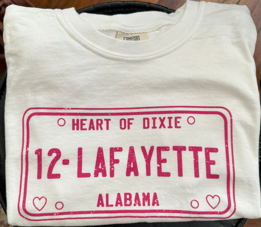 White and pink 12 tag LaFayette Al long sleeve T-shirt