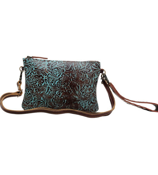 FLORAL BERYL LEATHER & HAIRON BAG