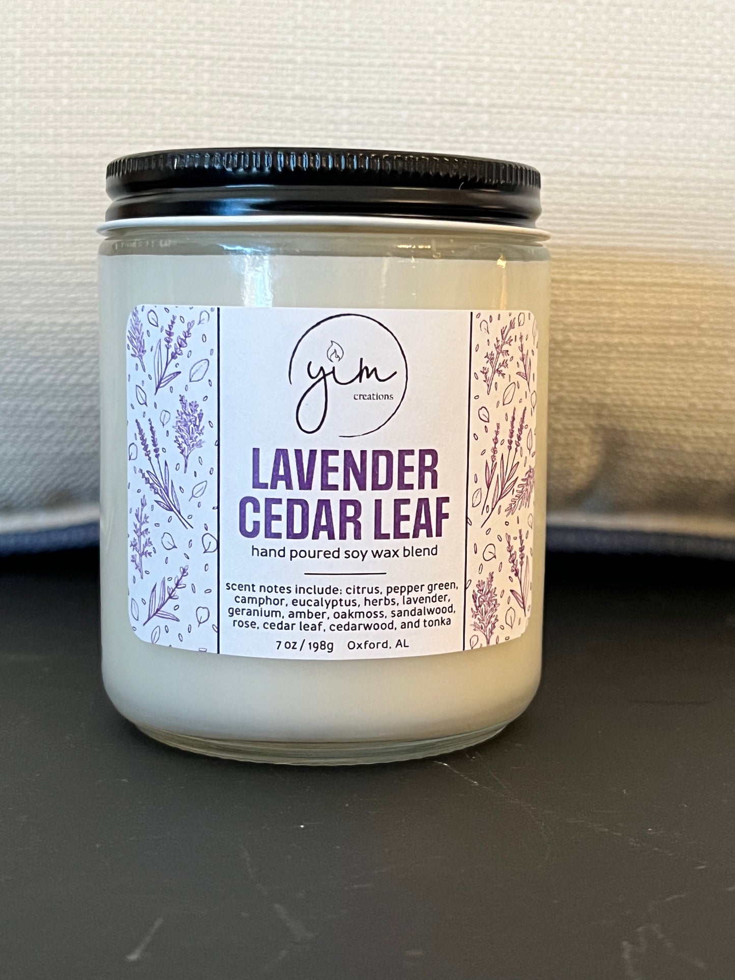 Lavender Cedar Leaf Candle- Yim Creations