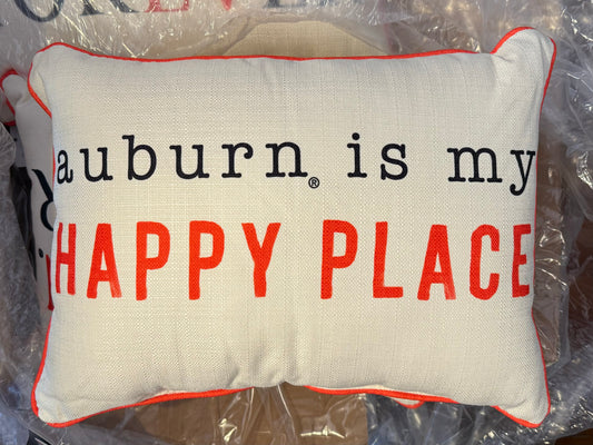 AUBURN IS MY HAPPY PLACE PILLOW