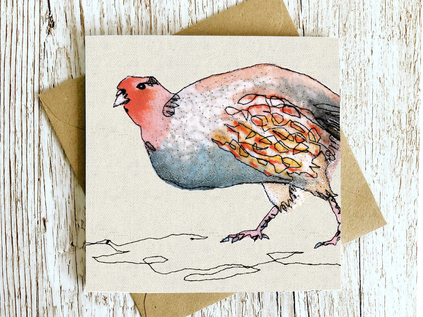 Patrick The Partridge Embroidery Art Card