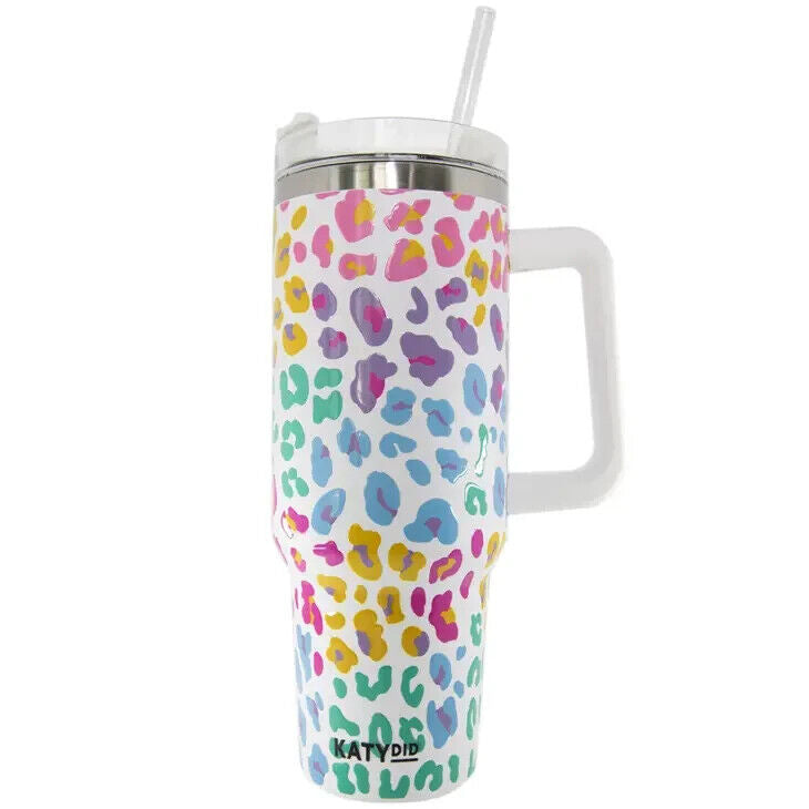 Pastel Leopard 40 OZ with Straw