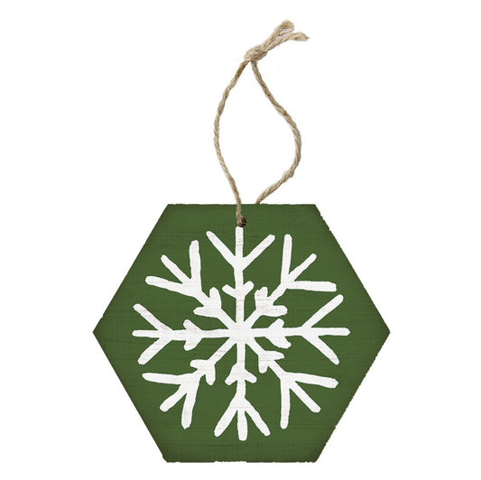 Green snowflake ornament