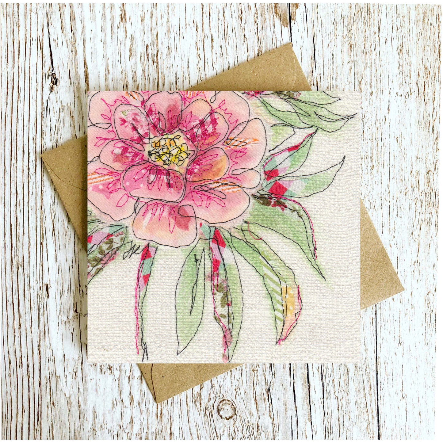 Patience Blooms Peony Embroidery Art