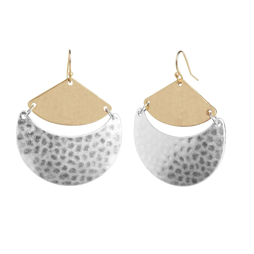 Half Moon Two-Tone Earrings