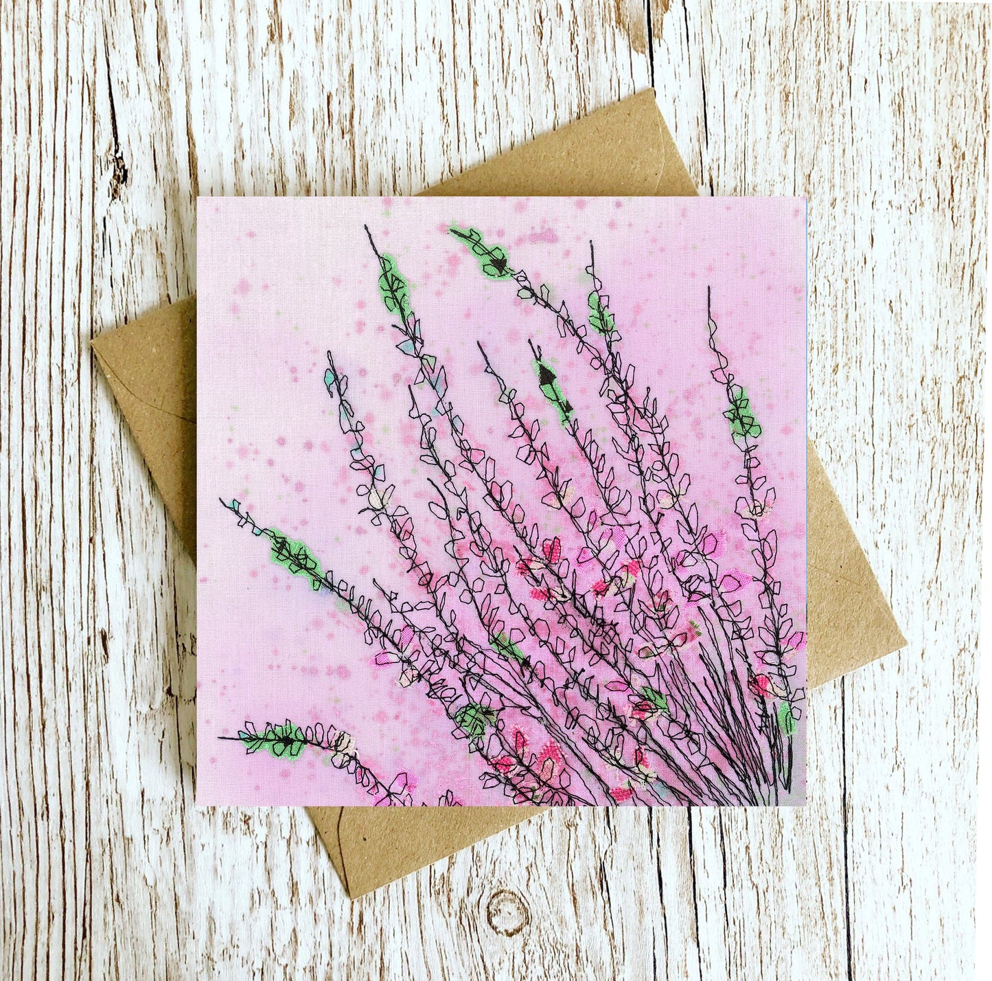 Wild Heather Embroidery Art Card