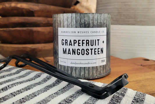 Rustic Galvanized Tin Candle Grapefruit + Mangosteen